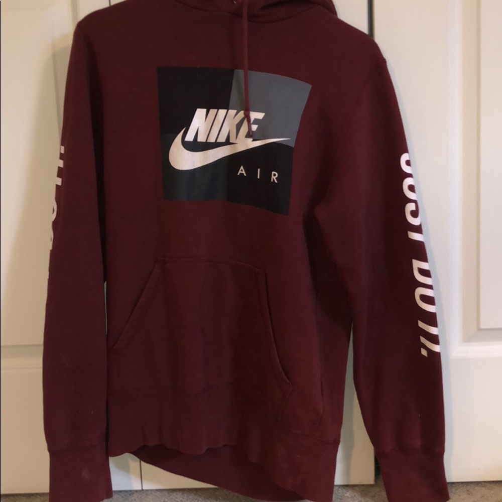 Dark red Nike air hoodie